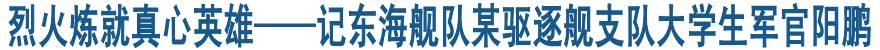 烈火煉就真心英雄——記東海艦隊某驅逐艦支隊大學生軍官陽鵬