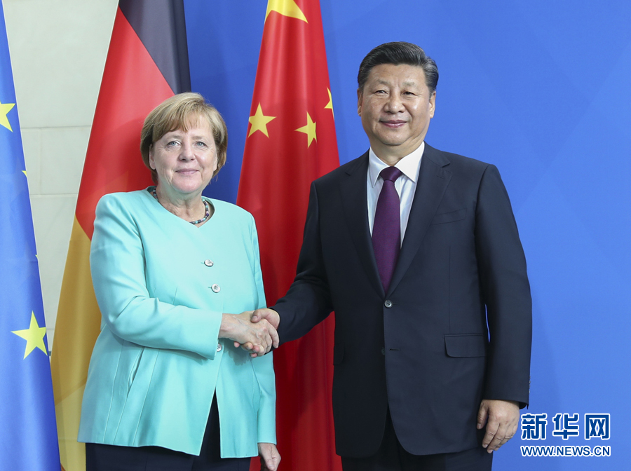 7月5日，國家主席習(xí)近平在柏林同德國總理默克爾舉行會談。新華社記者謝環(huán)馳攝